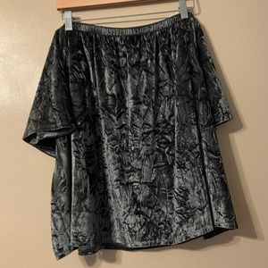 crushed velvet off shoulder top